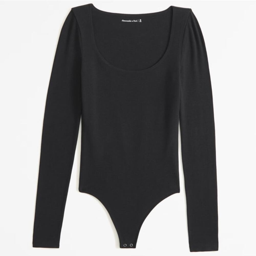 Abercrombie & Fitch Long Sleeve Cotton Scoop Neck Bodysuit - XL